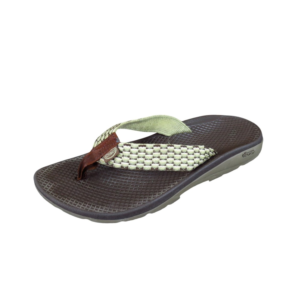 Chaco Flip Ecotread Women Shoe Sandal Size 6 Hiking Outdoor Brown Green Vibram